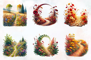 Fall Wildflowers Pathway Clipart, an Illustration by RobertsArt (Thumbnail 5 of 6)
