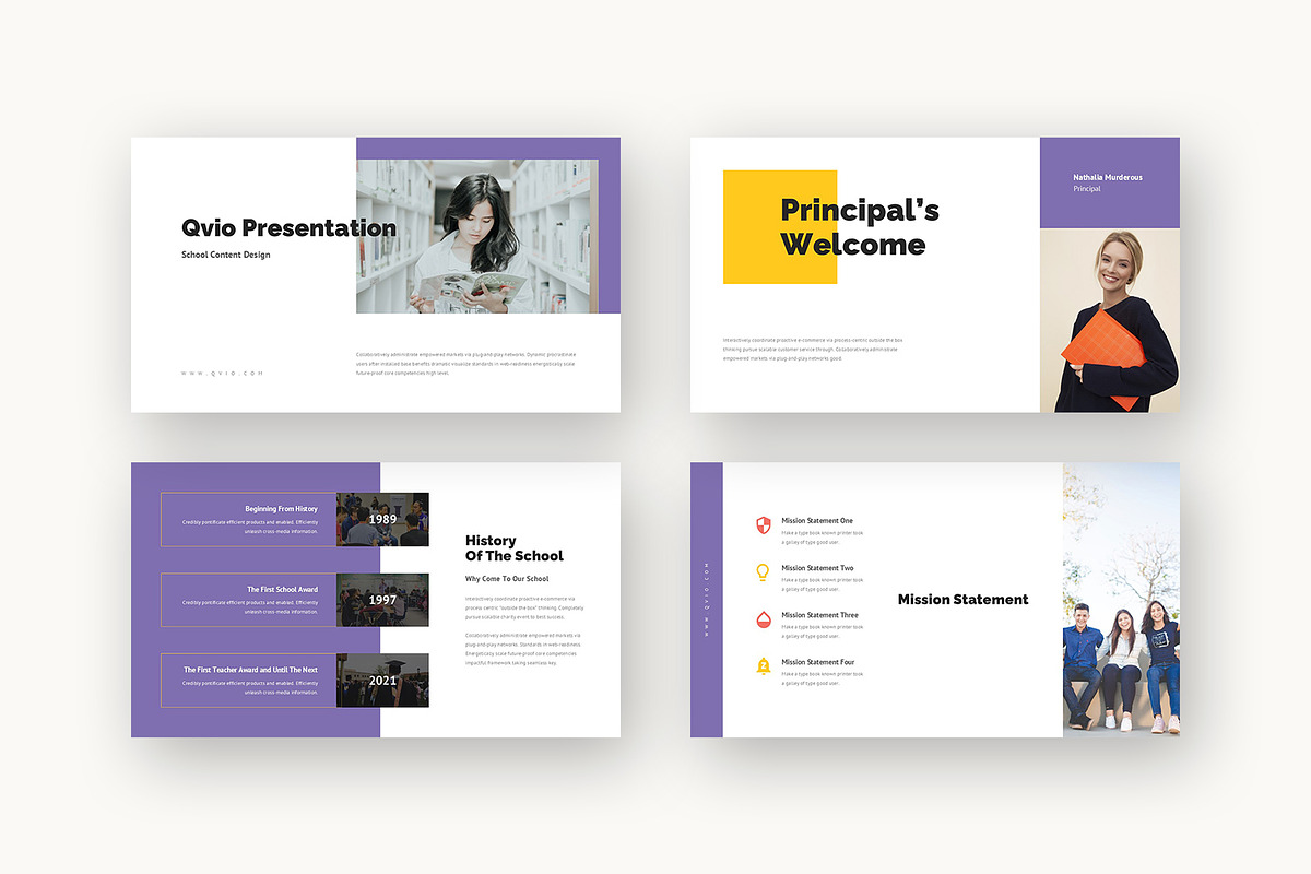 Qvio : School Promo Google Slides, a Presentation Template by Punkl Camp (Photo 2 of 16)