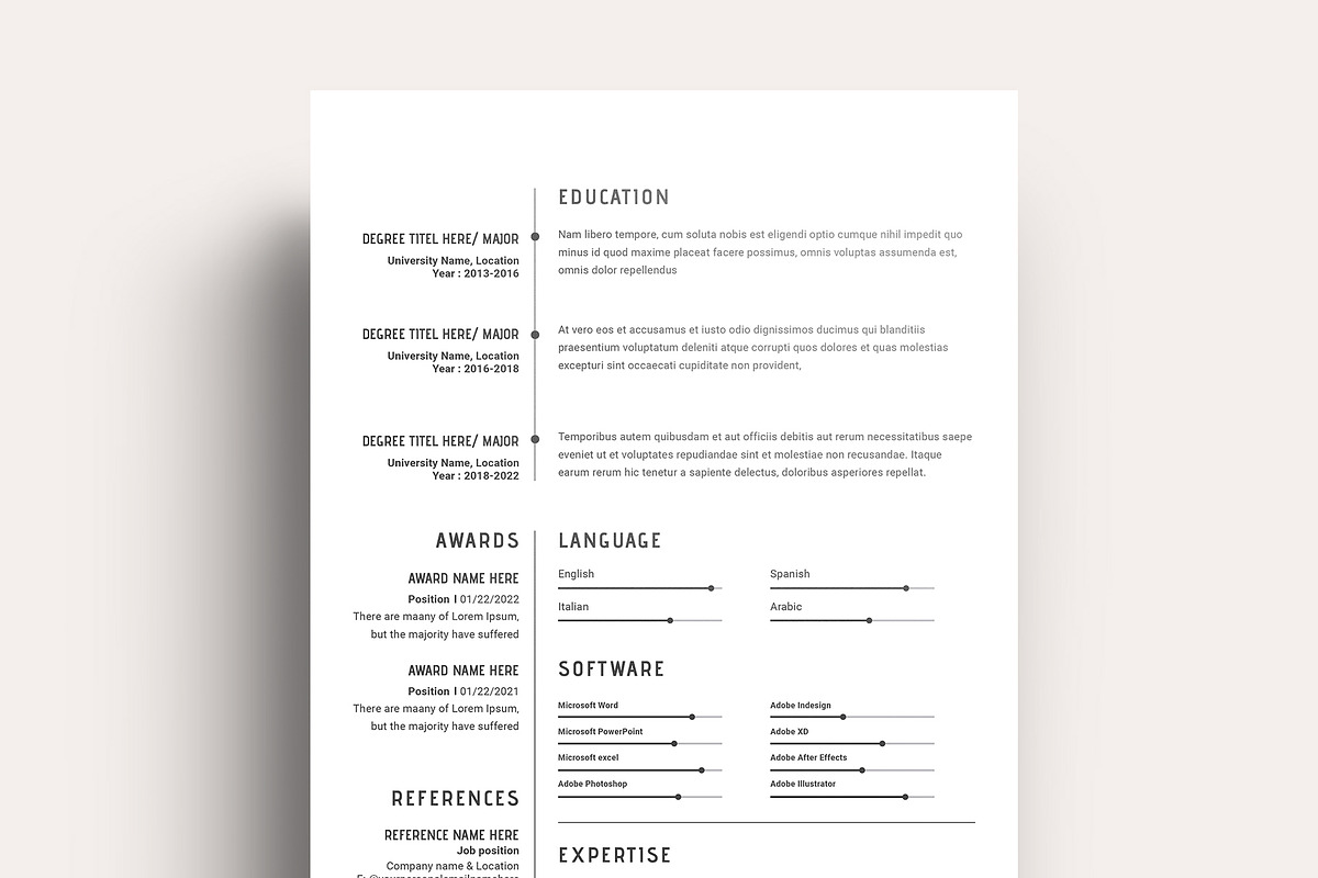 Resume  Design / CV Template, a Resume Template by Runner Design (Photo 3 of 7)