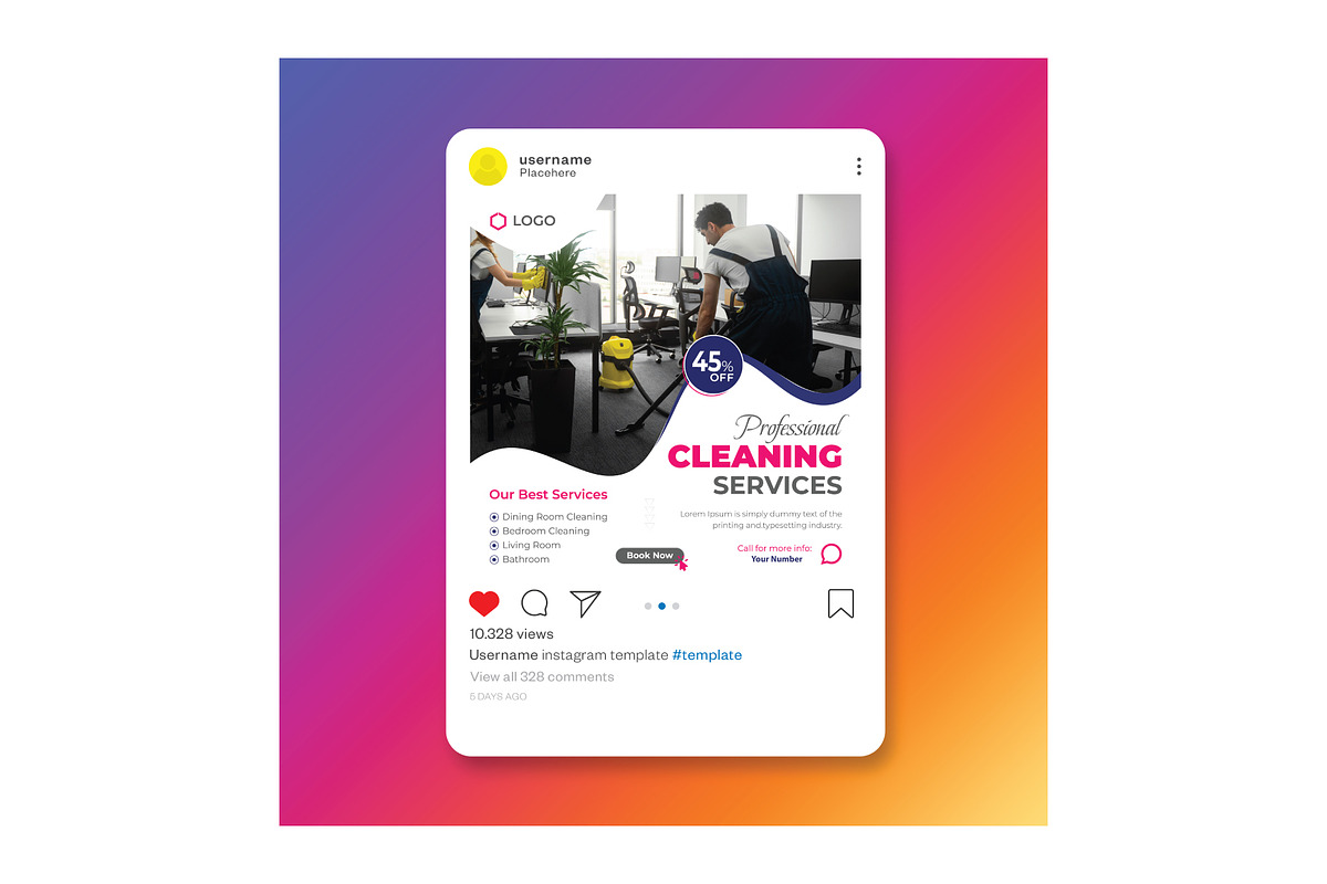 Cleaning Service Flyer Design, a Flyer Template by YUDesignStore (Photo 5 of 6)