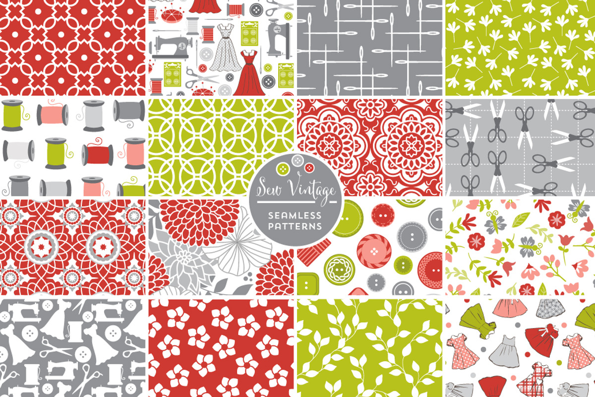 Sew Vintage Seamless Patterns
