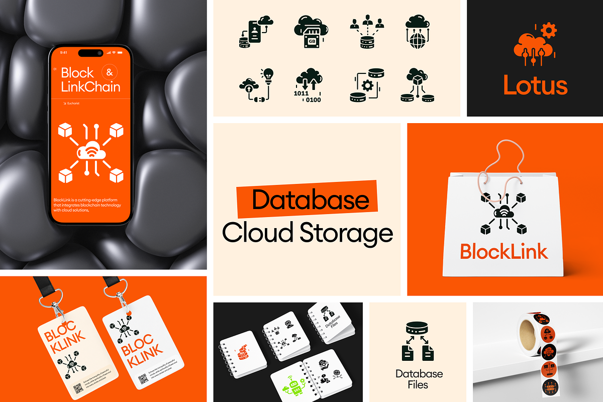 Cloud Storage and Database Icons, a Solid Icon by Prosymbols (Photo 5 of 5)