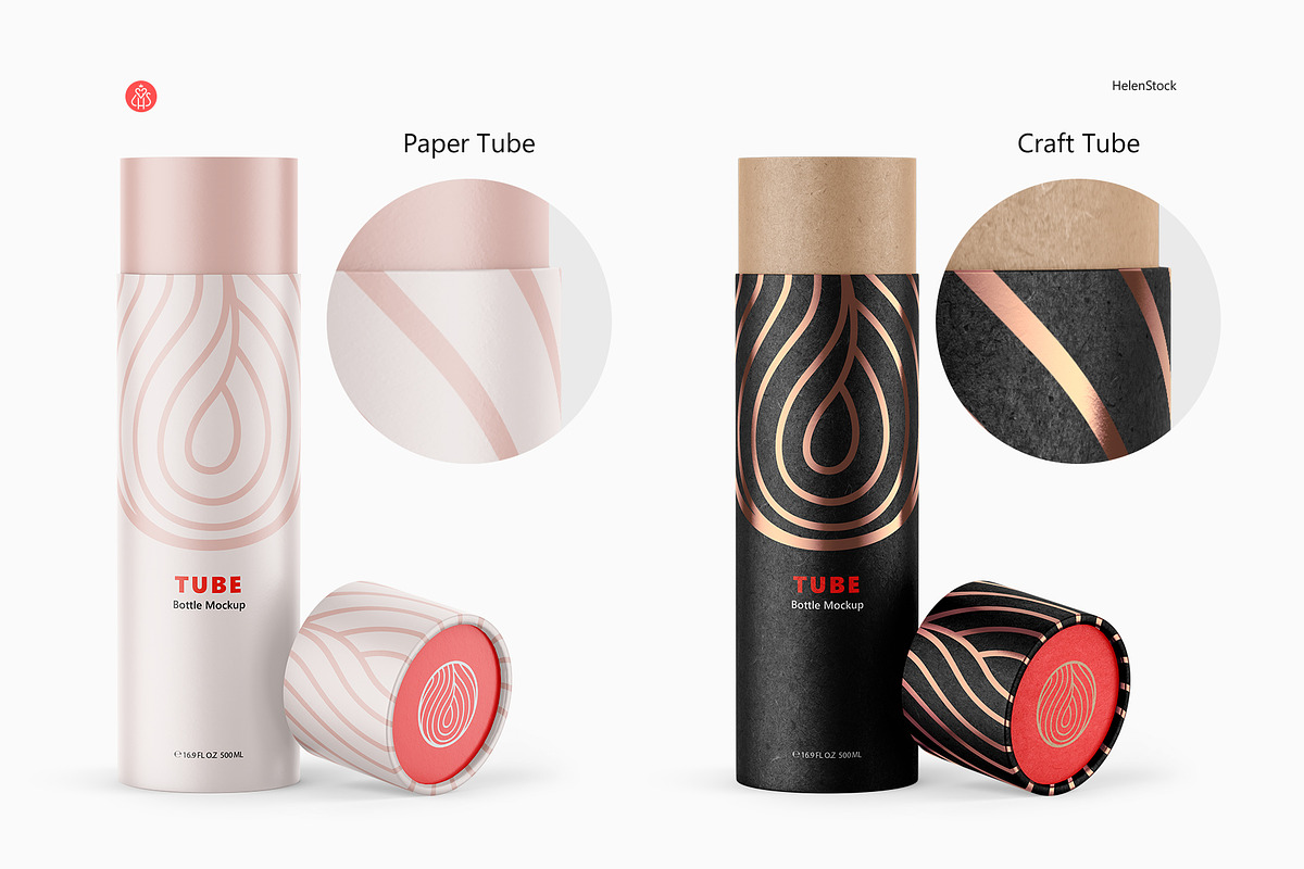 Thermos Bottle with Tube Mockup Set, a Packaging Mockup by HelenStock (Photo 4 of 20)
