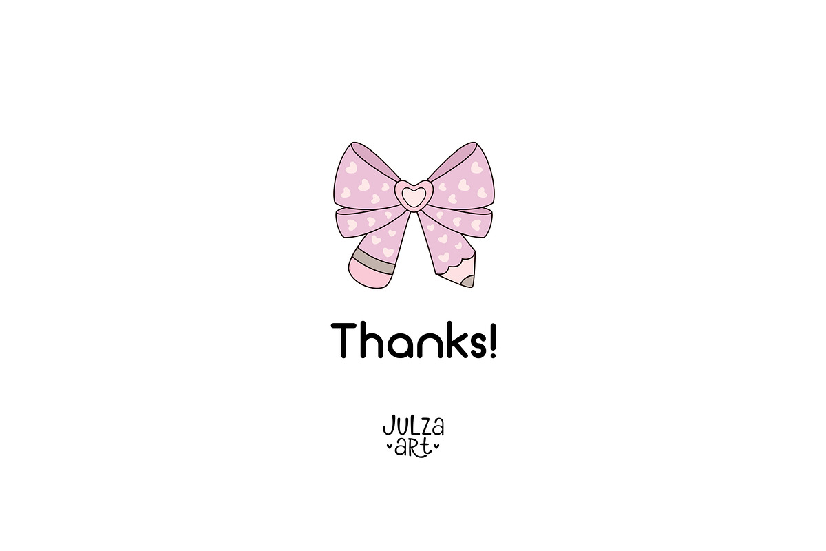 Coquette Pencils Bows Collection, an Education Illustration by JulzaArt (Photo 11 of 11)
