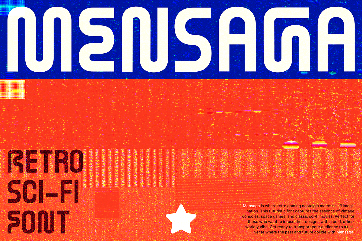 Mensaga - Retro Sci-fi Fonts, a Sans Serif Font by Konstantine Studio (Photo 1 of 4)