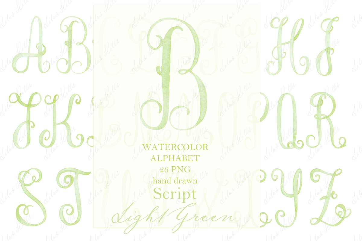 Script Wedding Monogram PNG Green, a Graphic by LABFcreations (Photo 2 of 3)