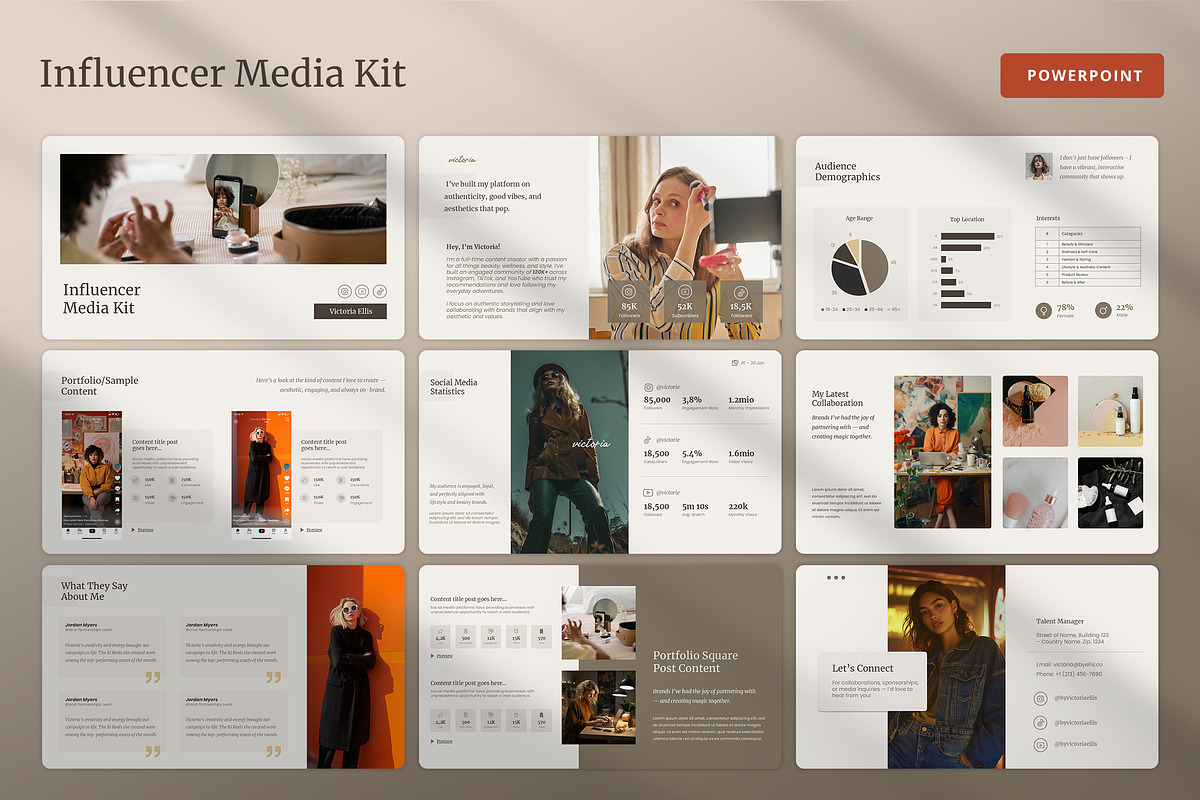 Infikit - Influencer Media Kit PPT, a Presentation Template by UX Dummy (Photo 1 of 2)