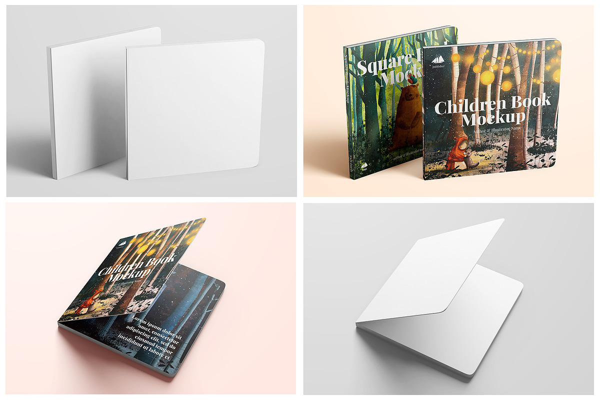 Square Children Book Mockup Set, a Books & Magazine Mockup by Remnand Studio (Photo 9 of 11)