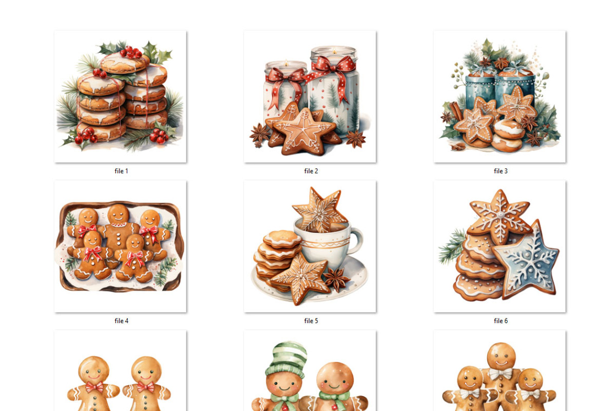 Gingerbread cookies watercolor, an Object Graphic by MyLittleMeow (Photo 2 of 8)