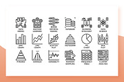 Data Analysis Icons, an Outline Icon by Becris (Thumbnail 2 of 3)