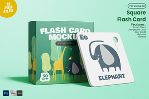 Square Flash Card Mockup Set, a Packaging Mockup by Remnand Studio