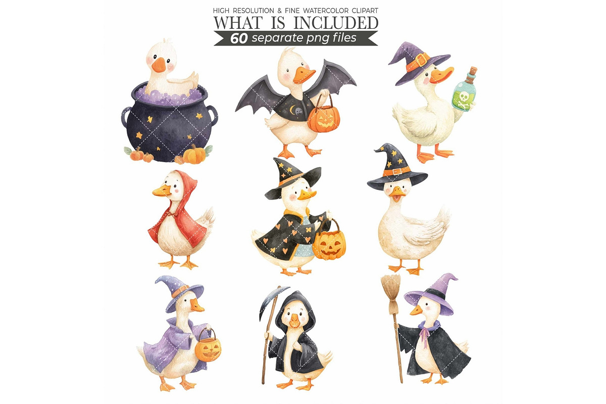 Silly Goose Halloween Clipart, an Illustration by CharmClipart (Photo 3 of 8)