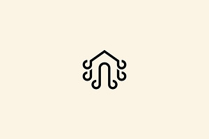 Home Octopus Logo Design Vector icon