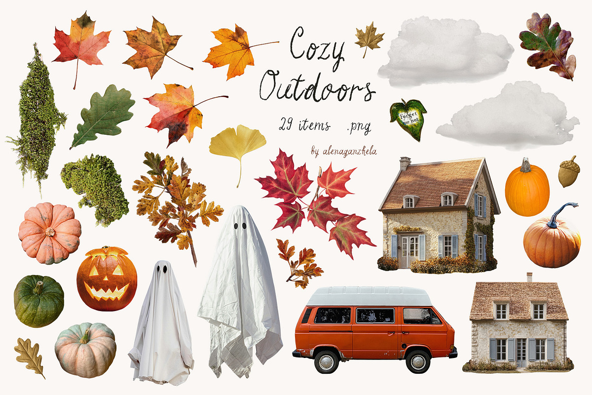 Fav Season - Autumn Collage Pack, an Object Graphic by alenaganzhela (Photo 8 of 12)