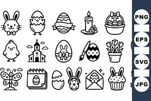 Easter Celebration Clipart Pack, an Illustration by designvectx