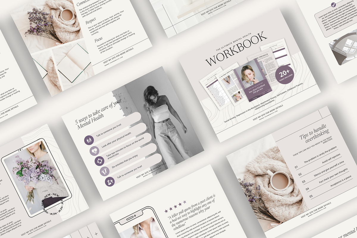 Canva Mental health Social Media Mar, a Social Media Template by Lovely Confetti (Photo 5 of 9)