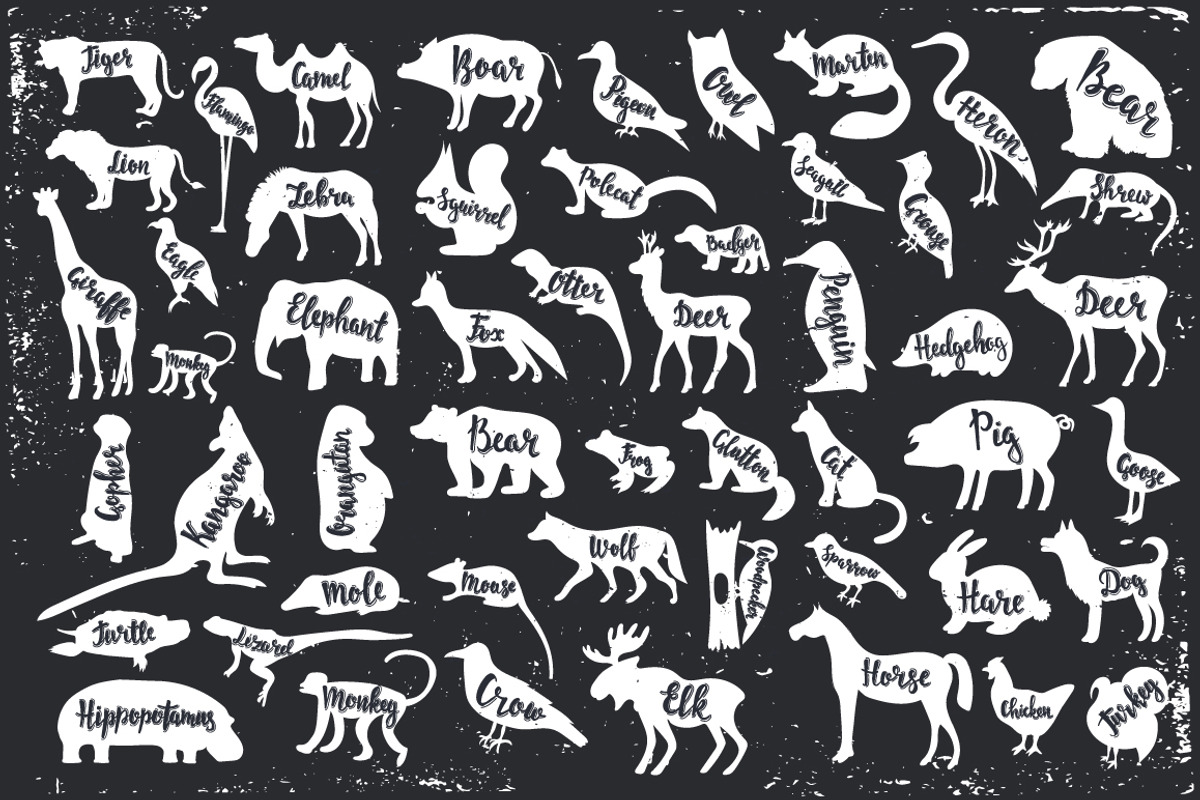 Wild animals isolated silhouettes, an Animal Illustration by Tatti Graphic Studio