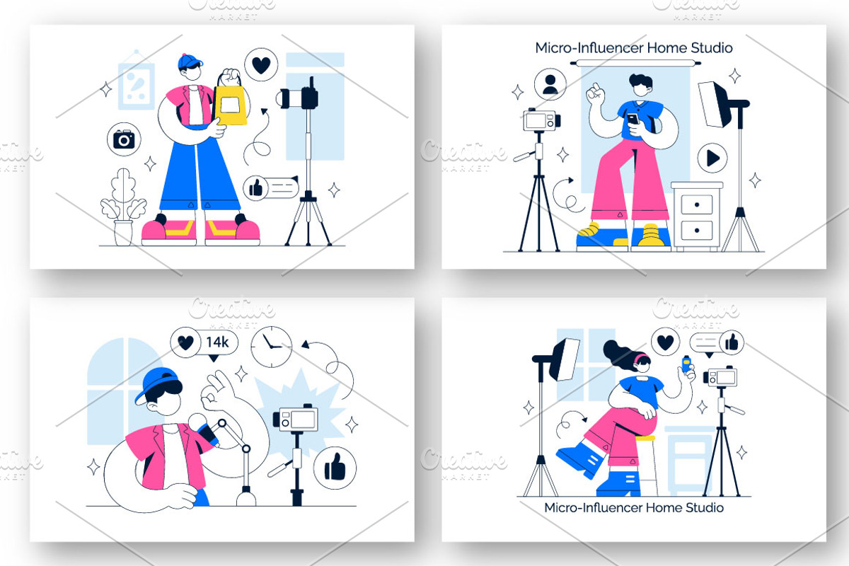 10 Micro Influencer Home Studio, a Person Illustration by denayunebgt (Photo 3 of 4)