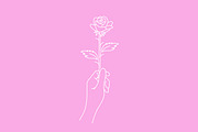 Illustration Hand Hold Rose Flower, a Branding & Logo Template by Signatoro (Thumbnail 2 of 3)