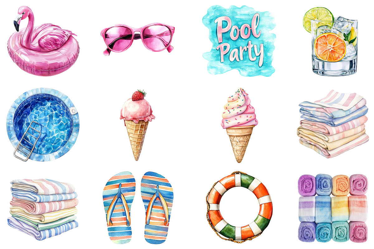 Pool Party Clipart, an Illustration by CitraGraphics (Photo 4 of 5)