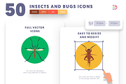 50 Insects and Bugs Icons, an Outline Icon by Dighital (Thumbnail 7 of 10)