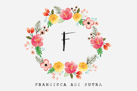 Watercolor Floral Wreath 2