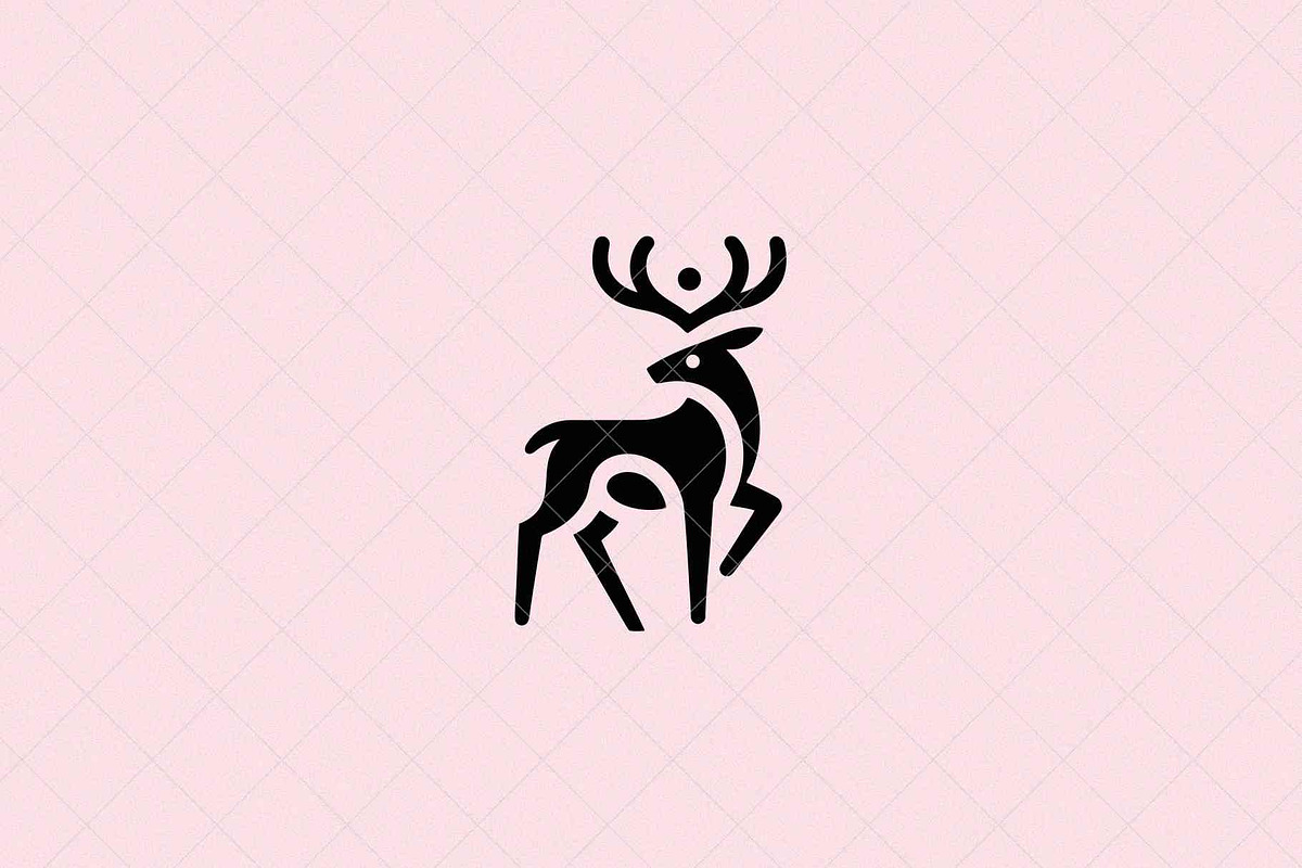 Minimalist Deer Emblem Reindeer, an Animal Illustration by Vectorium Studio (Photo 1 of 4)