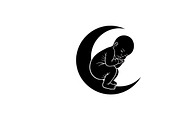 Adorable sleeping moon baby decor, an Illustration by Amazin_art (Thumbnail 17 of 25)