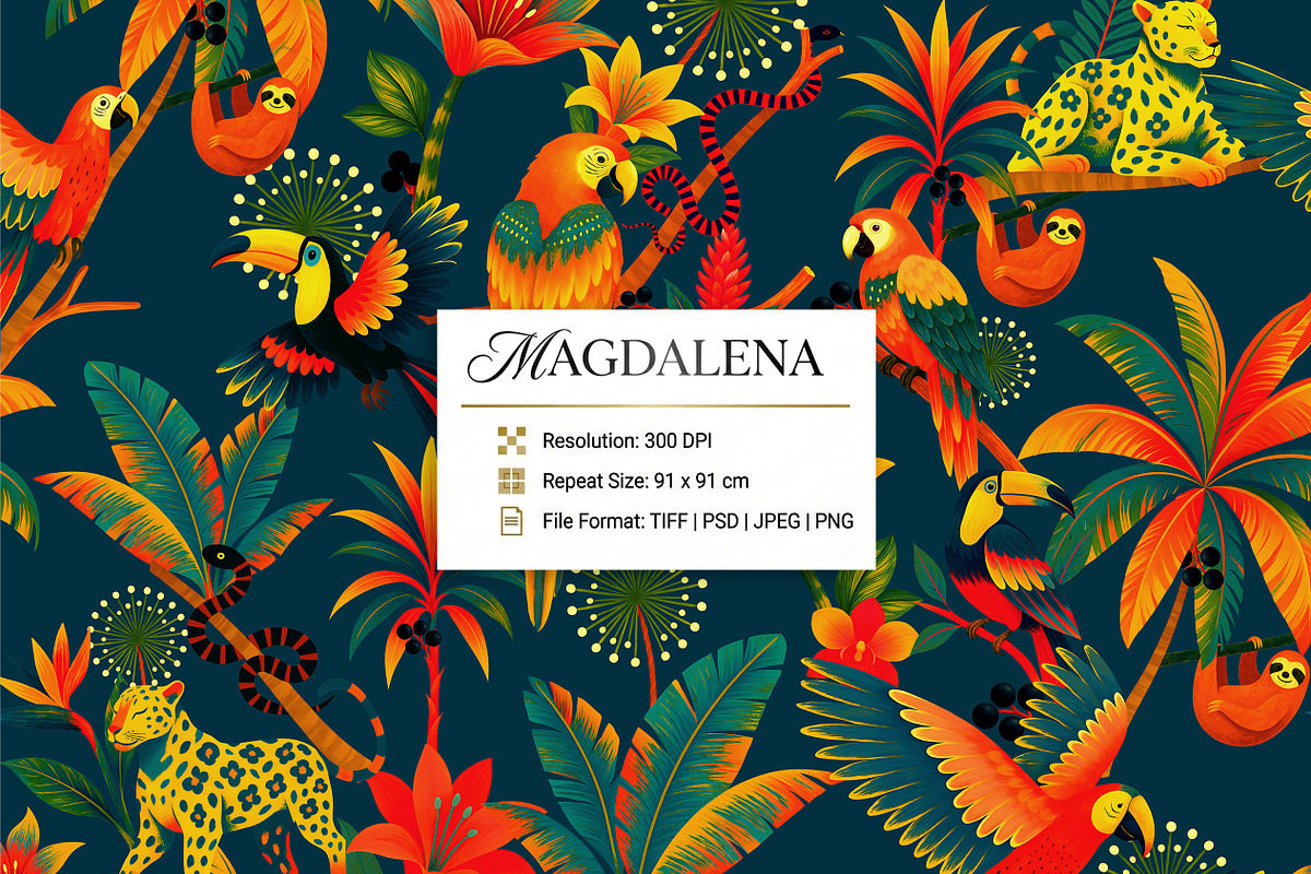 Amazonian Botanical Seamless, a Wallpaper Graphic by Luiz da Rolt Grathwohl (Photo 7 of 8)