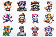 Funky Dressed-Up Animals Clipart, an Illustration by RobertsArt (Thumbnail 5 of 7)