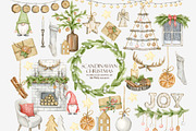 Watercolor rustic Christmas clipart, a Decorative Illustration by AquarelleSpace (Thumbnail 1 of 4)