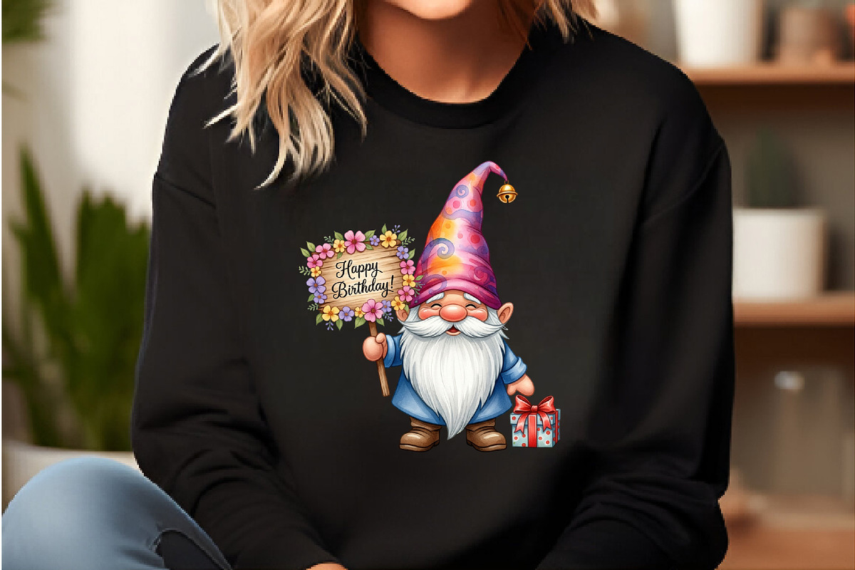 Happy Birthday Gnome PNG, an Illustration by DreamCafeArt (Photo 2 of 6)