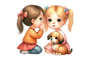 Little Girl and Dog Clipart, an Illustration by Designking (Thumbnail 4 of 4)