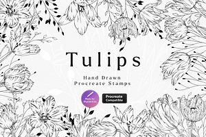 Procreate Flower Stamps Pack, a Brush Add-On by AW Studios