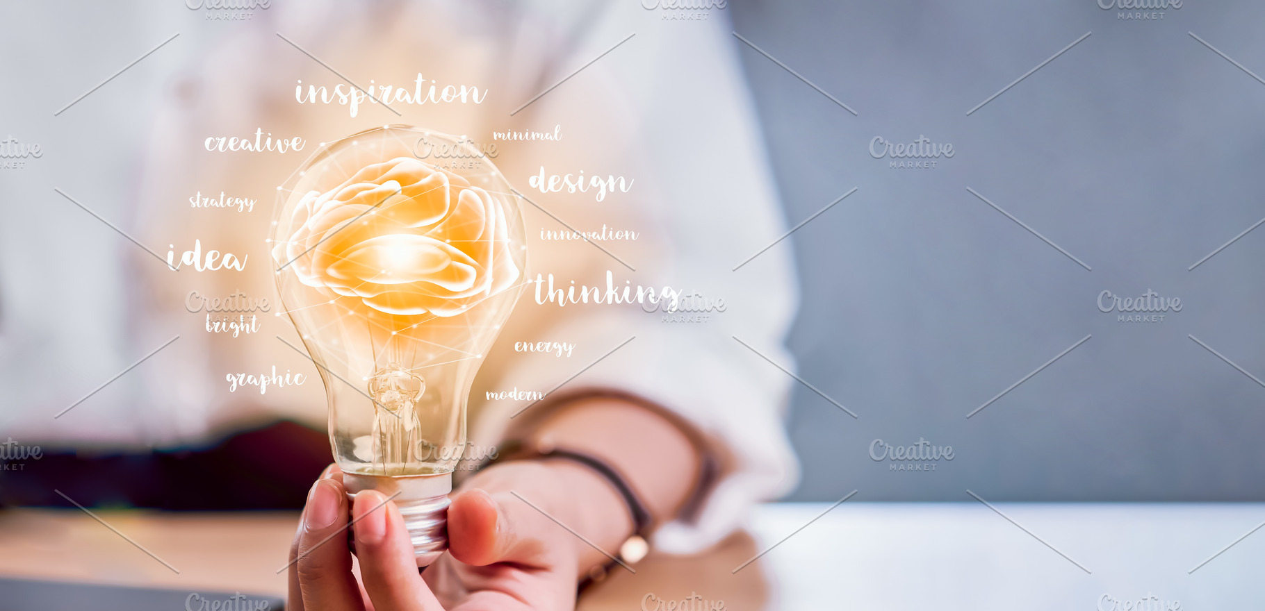 Hand holding light bulb with innovat featuring creative, concept, and idea, a Business Photo by sitthiphong