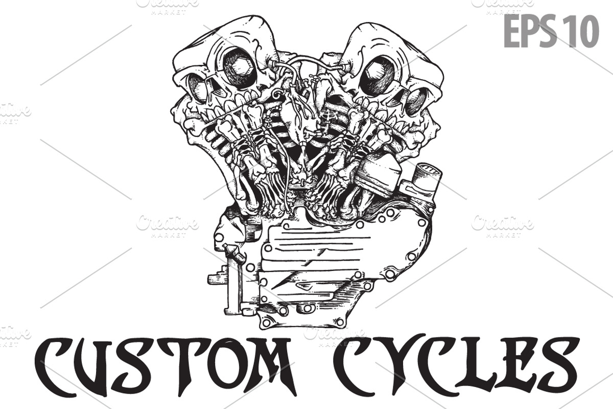 Skulls knuckle head illustration, an Illustration by VioSilent
