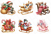 Christmas Sleigh Sublimation Clipart, an Illustration by DreamPrint404 (Thumbnail 4 of 5)