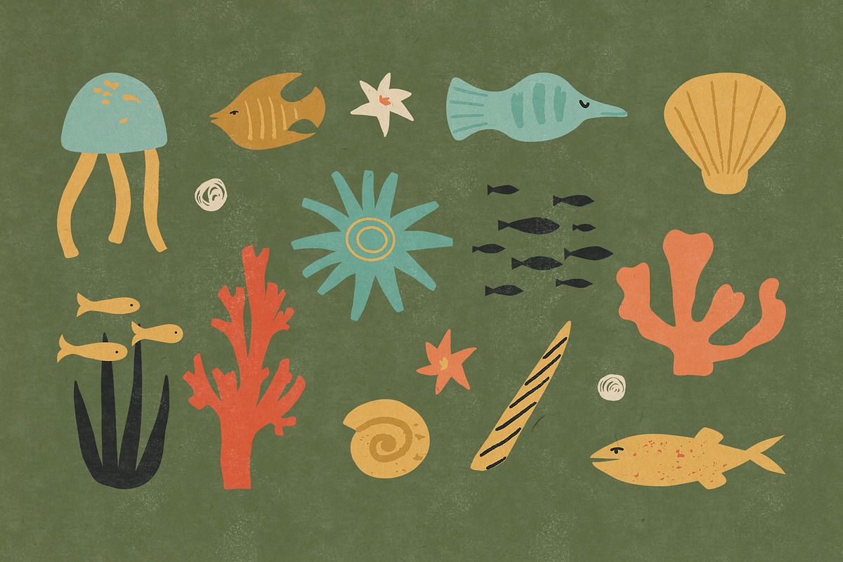Retro Mermaids clipart and patterns, a Person Illustration by Paper Cherry (Photo 5 of 18)