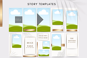 White and Gold Instagram Templates, a Social Media Template by Innova Studio (Thumbnail 4 of 9)