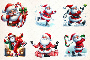 Funny Athlete Santa Clipart Sublimat