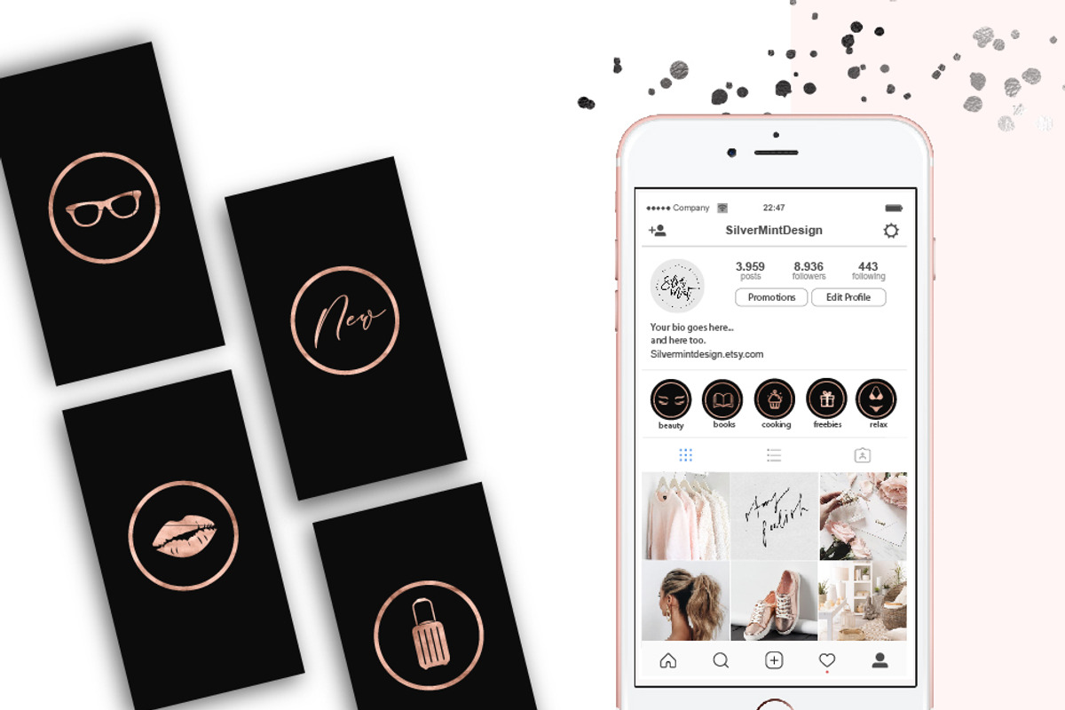 100  instagram highlights social set, a Social Media Template by SilverMintDesign (Photo 4 of 4)