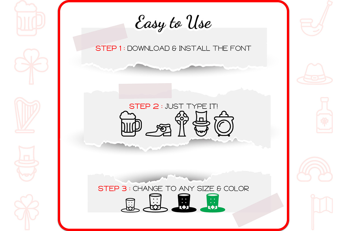 St. Patrick Icons - Dingbat Font, a Symbol Font by WADLEN (Photo 4 of 7)
