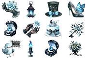 Whimsical Summer Night Wedding Set, an Illustration by Designworld (Thumbnail 3 of 4)