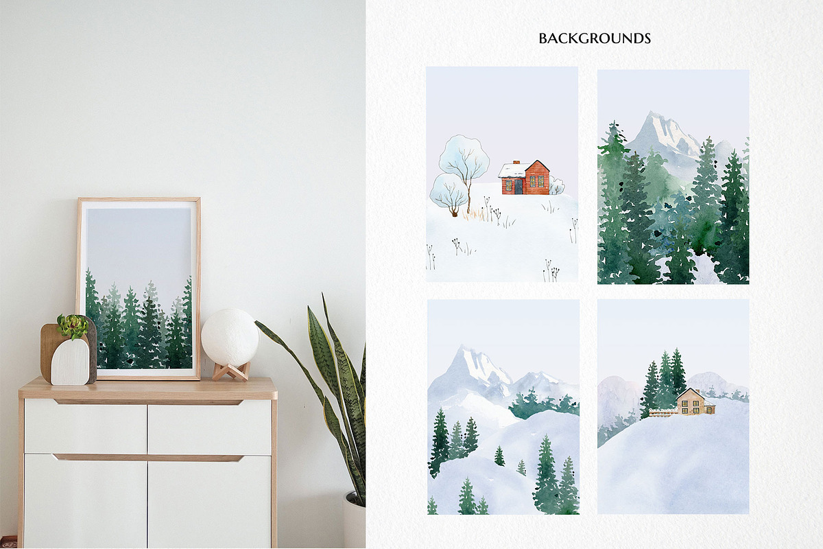Watercolor winter wonderland bundle!, a Person Illustration by LyubovZaytseva (Photo 9 of 26)