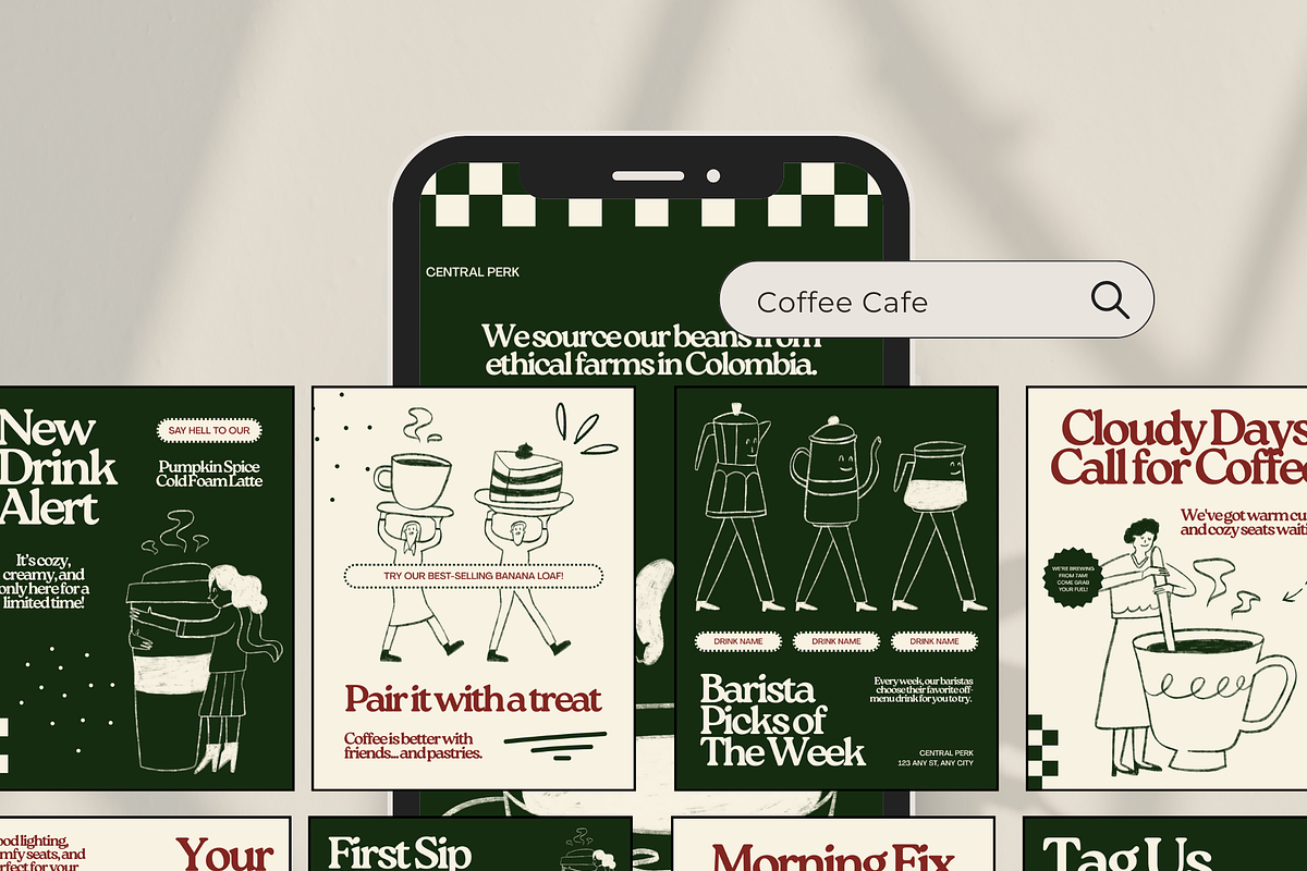 30 Coffee Instagram Posts & Stories preview 4