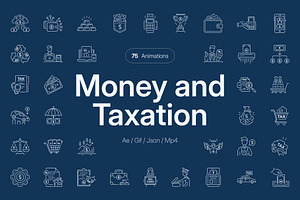 Animated Money and Taxation Icon Set, an Outline Icon by Prosymbols