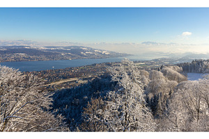 View of Limmat valley from Uetliberg mountain - Zurich, Switzerl, a Nature Photo by Leonid Andronov