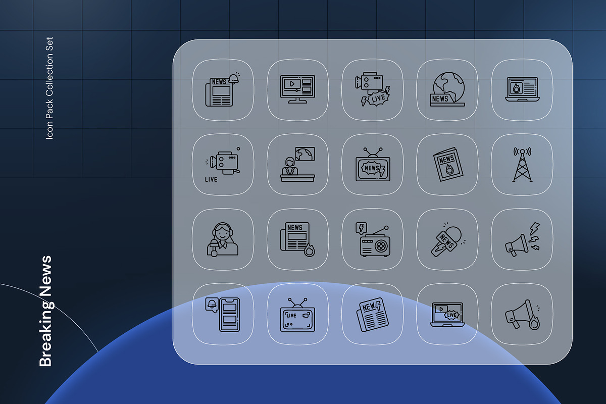Breaking News Icon, an Outline Icon by Nathaya Studio (Photo 2 of 2)