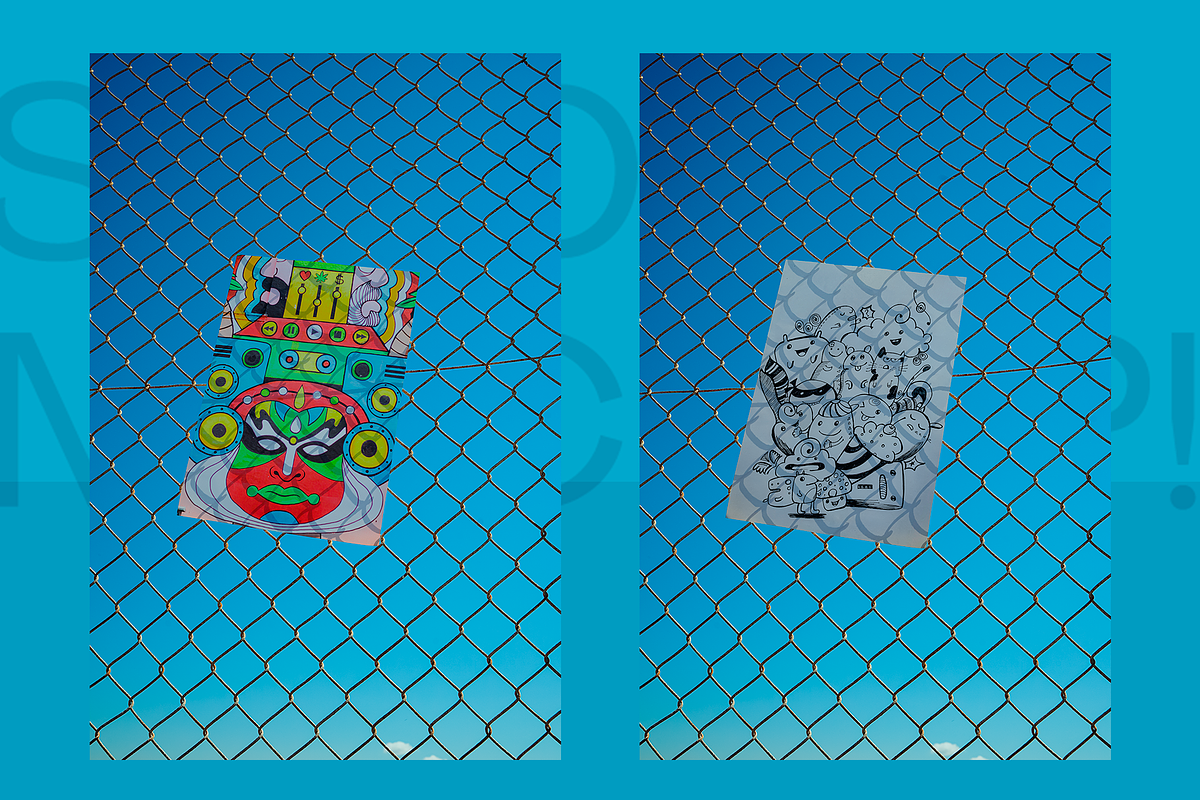 ELEGANT MOCKUP WIREMESH SKY, a Print Template by Le Studio Mockup (Photo 2 of 6)