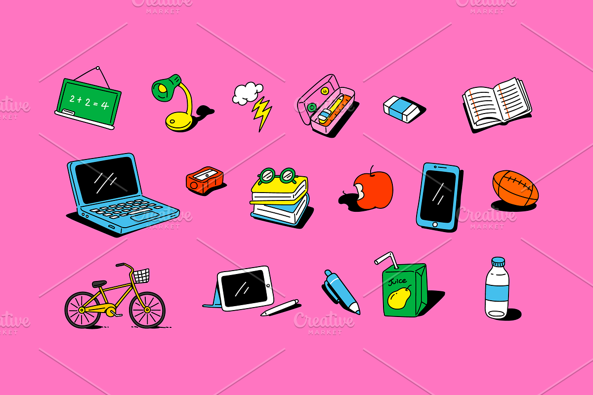 Back To School Element Set, an Education Illustration by Sinando Studio (Photo 4 of 4)